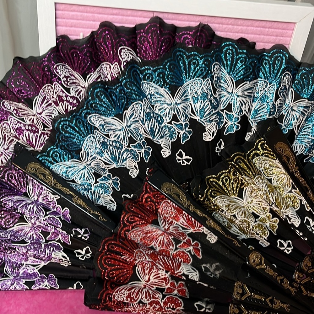 Beautiful 18” Butterflies Fans!